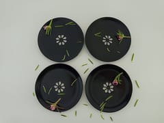 Al Maun | Rauf | Marble Natural Black Soapstone | Handmade Round Lattice Craft | Unique, Handmade Coaster for Drinks, Beverages, Bar, Living Room, Kitchen & Wine Glasses - Elegant Look | Set of 4