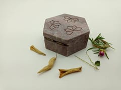 Al Maun | Haboos | Marble Natural Multicolor Soapstone | Handmade Hexagnal Handcrafted Pattern | Multiusage Box For Nut & Spices, Storage Jewellery and Ornament Box