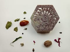 Al Maun | Esam | Marble Natural Multicolor Soapstone | Handmade Hexagnal Carving Craft | Multiusage Box For Nut & Spices, Storage Jewellery and Ornament Box