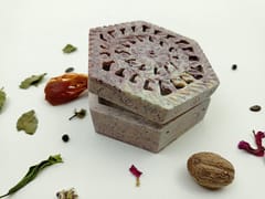 Al Maun | Esam | Marble Natural Multicolor Soapstone | Handmade Hexagnal Carving Craft | Multiusage Box For Nut & Spices, Storage Jewellery and Ornament Box