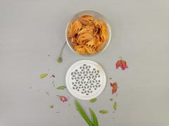Al Maun | Hala | Marble Natural White Alabaster Soapstone | Handmade Round Lattice Craft | Multiusage Box For Nut & Spices