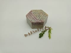 Al Maun | Ajer | Marble Natural Multicolor Soapstone | Handmade Hexagnal Handcrafted Pattern | Multiusage Box For Nut & Spices, Storage Jewellery and Ornament Box