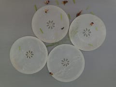 Al Maun | Inara | Marble Natural White Soapstone | Handmade Round Lattice Craft | Unique, Handmade Coaster for Drinks, Beverages, Bar, Living Room, Kitchen & Wine Glasses - Elegant Look | Set of 4
