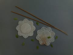 Al Maun | Qays | Marble Natural White Soapstone | Handmade Lotus Shap Hand Carved Craft | Lotus Incense Stick Holder | Agarbatti Stand | for Home Fragrance & Home Decor | Set of 2