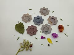 Al Maun | Kadin | Marble Natural Multicolor Soapstone | Handmade Lotus Shape Hand Carved | Tealight & Candle Holders | A Perfect Handmade Product for Gifting | for Home Decor & Festivals | Set of 6