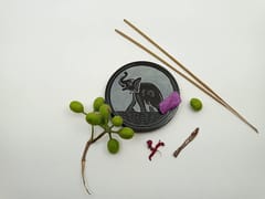 Al Maun | Izaan | Marble Natural Black Soapstone | Handmade Round Floral Carving Craft | Incense Stick Holder | Agarbatti Stand | for Home Fragrance & Home Decor