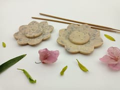Al Maun | Noma | Marble Natural Multicolor Soapstone | Handmade Lotus Shap Hand Carved Craft | Lotus Incense Stick Holder | Agarbatti Stand | for Home Fragrance & Home Decor | Set of 2