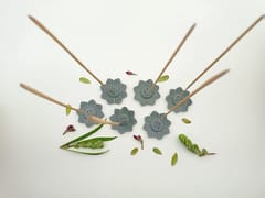 Al Maun | Gizeh | Marble Natural Grey Soapstone | Handmade Lotus Shap Hand Carved Craft | Lotus Incense Stick Holder | Agarbatti Stand | for Home Fragrance & Home Decor | Set of 6