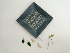 Al Maun | Haaziq | Marble Natural Grey Soapstone | Handmade Square Lattice Craft | Decorative Multipurpose Tray | Jewellery, Storage, Table & Serving Tray | For Your Home Decor & Dining