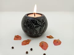 Al Maun | Deema | Marble Natural Black Soapstone | Handmade Ball Shape Carving Craft |Tealight & Candle Holders Diya | A Perfect Handmade Product for Gifting | For Home Decor, Festivals, Table Accents