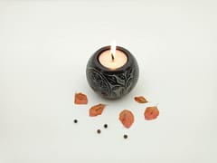 Al Maun | Deema | Marble Natural Black Soapstone | Handmade Ball Shape Carving Craft |Tealight & Candle Holders Diya | A Perfect Handmade Product for Gifting | For Home Decor, Festivals, Table Accents