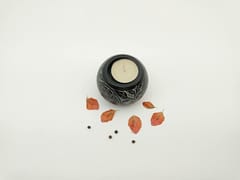 Al Maun | Deema | Marble Natural Black Soapstone | Handmade Ball Shape Carving Craft |Tealight & Candle Holders Diya | A Perfect Handmade Product for Gifting | For Home Decor, Festivals, Table Accents