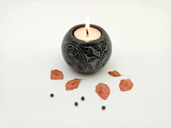 Al Maun | Deema | Marble Natural Black Soapstone | Handmade Ball Shape Carving Craft |Tealight & Candle Holders Diya | A Perfect Handmade Product for Gifting | For Home Decor, Festivals, Table Accents