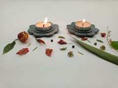 Al Maun | Amrah | Marble Natural Grey Soapstone | Handmade Lotus Shape Hand-Carved Craft | Tealight & Candle Holders Diya | A Perfect Handmade Product for Gifting | for Home & Festivals | Set of 2