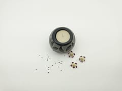 Al Maun | Mutaal | Marble Natural Black Soapstone | Handmade Ball Shape Carving Craft | Tealight & Candle Holders Diya | A Perfect Handmade Product for Gifting | for Table, Home Decor & Festivals