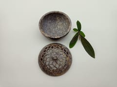 Al Maun | FAW | Marble Natural Multicolor Soapstone | Handmade Round Lattice Craft | Multiusage Incense Holder for Nut & Spices, Storage Jewellery and Ornament Box