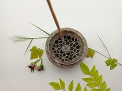 Al Maun | Almonzo | Marble Natural Multicolor Soapstone | Handmade Round Lattice Craft | Multiusage Incense Holder for Nut & Spices, Storage Jewellery and Ornament Box