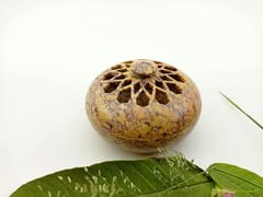 Al Maun | Inaya | Marble Natural Multicolor Soapstone | Handmade Round Lattice Craft | Multiusage Incense Holder for Nut & Spices, Storage Jewellery and Ornament Box