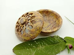 Al Maun | Inaya | Marble Natural Multicolor Soapstone | Handmade Round Lattice Craft | Multiusage Incense Holder for Nut & Spices, Storage Jewellery and Ornament Box