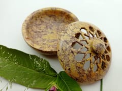 Al Maun | Inaya | Marble Natural Multicolor Soapstone | Handmade Round Lattice Craft | Multiusage Incense Holder for Nut & Spices, Storage Jewellery and Ornament Box