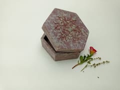 Al Maun | Hirz | Marble Natural Multicolor Soapstone | Hexagonal Handcrafted Storage Jewellery and Ornament Storage Box