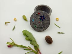 Al Maun | Carna | Marble Natural Multicolor Soapstone | Handmade Round Inlay Craft | Multiusage Box For Nut & Spices, Storage Jewellery and Ornament Box