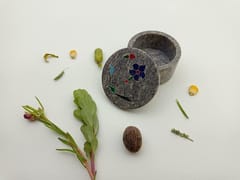 Al Maun | Carna | Marble Natural Multicolor Soapstone | Handmade Round Inlay Craft | Multiusage Box For Nut & Spices, Storage Jewellery and Ornament Box