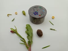 Al Maun | Carna | Marble Natural Multicolor Soapstone | Handmade Round Inlay Craft | Multiusage Box For Nut & Spices, Storage Jewellery and Ornament Box
