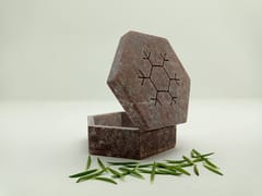 Al Maun | Gaith | Marble Natural Multicolor Soapstone | Handmade Hexagnal Handcrafted Pattern | Multiusage Box For Nut & Spices, Storage Jewellery and Ornament Box