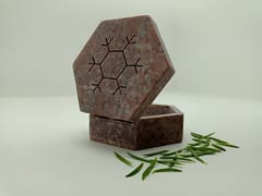 Al Maun | Gaith | Marble Natural Multicolor Soapstone | Handmade Hexagnal Handcrafted Pattern | Multiusage Box For Nut & Spices, Storage Jewellery and Ornament Box