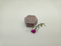 Al Maun | Adn | Natural Multicolor Soapstone | Hand Carved Hexagonal Multiuse Box For Storing Nuts, Spices & Jewelry