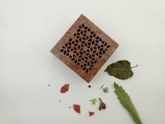 Al Maun | Dahab | Marble Natural Multicolor Soapstone | Handmade Square Lattice Craft | Multiusage Box For Nut & Spices, Storage Jewellery and Ornament Box