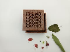 Al Maun | Dahab | Marble Natural Multicolor Soapstone | Handmade Square Lattice Craft | Multiusage Box For Nut & Spices, Storage Jewellery and Ornament Box