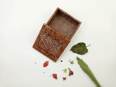 Al Maun | Dahab | Marble Natural Multicolor Soapstone | Handmade Square Lattice Craft | Multiusage Box For Nut & Spices, Storage Jewellery and Ornament Box