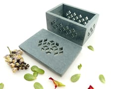 Al Maun | Emtan | Marble Natural Grey Soapstone | Handmade Rectangle Lattice Craft | Multiusage Box For Nut & Spices, Storage Jewellery and Ornament Box