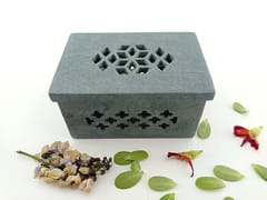 Al Maun | Emtan | Marble Natural Grey Soapstone | Handmade Rectangle Lattice Craft | Multiusage Box For Nut & Spices, Storage Jewellery and Ornament Box