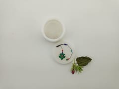 Al Maun | Arwa | Marble Natural White Alabaster Soapstone | Handmade Round Inlay Craft | Multiusage Box For Nut & Spices, Storage Jewellery and Ornament Box
