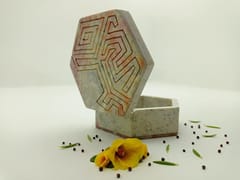 Al Maun | Adla | Natural Multicolor Soapstone | Hand Carved Hexagonal | Multiuse Box For Storing Nuts, Spices & Jewelry