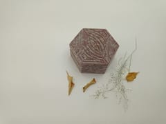 Al Maun | Bazigha | Marble Natural Multicolor Soapstone | Handmade Hexagnal Handcrafted Pattern | Multiusage Box For Nut & Spices, Storage Jewellery and Ornament Box