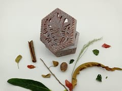 Al Maun | Wadud | Marble Natural Multicolor Soapstone | Handmade Hexagnal Carving Craft | Multiusage Box For Nut & Spices, Storage Jewellery and Ornament Box