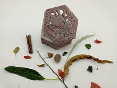 Al Maun | Wadud | Marble Natural Multicolor Soapstone | Handmade Hexagnal Carving Craft | Multiusage Box For Nut & Spices, Storage Jewellery and Ornament Box