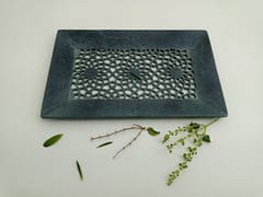 Al Maun | Eiliyah | Marble Natural Grey Soapstone Tray | Handmade Rectangle Lattice Craft | Decorative Multipurpose Tray for Keeping Jewellery, Storage, Table & Serving Tray | For Your Home Decor & Dining