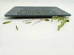 Al Maun | Eiliyah | Marble Natural Grey Soapstone Tray | Handmade Rectangle Lattice Craft | Decorative Multipurpose Tray for Keeping Jewellery, Storage, Table & Serving Tray | For Your Home Decor & Dining
