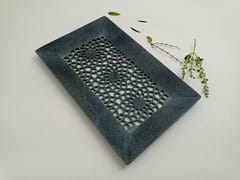 Al Maun | Eiliyah | Marble Natural Grey Soapstone Tray | Handmade Rectangle Lattice Craft | Decorative Multipurpose Tray for Keeping Jewellery, Storage, Table & Serving Tray | For Your Home Decor & Dining