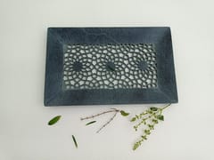 Al Maun | Eiliyah | Marble Natural Grey Soapstone Tray | Handmade Rectangle Lattice Craft | Decorative Multipurpose Tray for Keeping Jewellery, Storage, Table & Serving Tray | For Your Home Decor & Dining