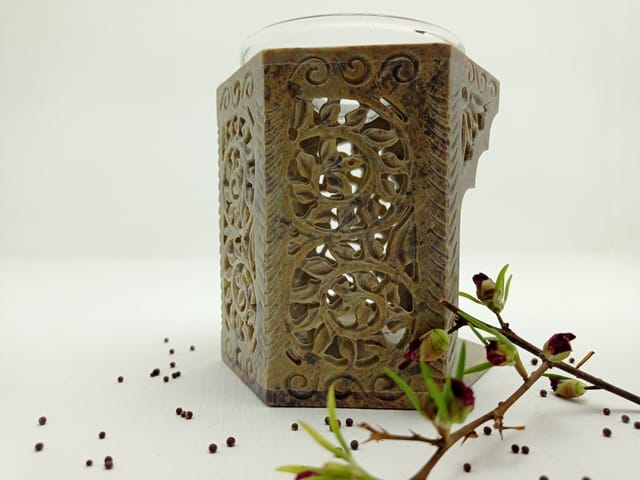 Al Maun | Hariz | Hand Carved Aroma Lamp | Made With Soapstone