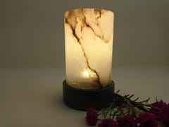 Al Maun | Buhjah | Hand Carved Table Lamp | Made With Alabaster & Soapstone