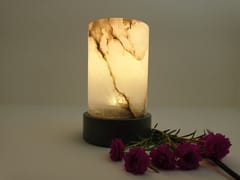 Al Maun | Buhjah | Hand Carved Table Lamp | Made With Alabaster & Soapstone