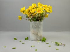 Al Maun | Hoda | Hand Carved Flower Vase | Made With Alabaster