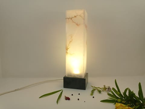 Al Maun | Aaus | Hand Carved Table Lamp | Made With Alabaster & Soapstone
